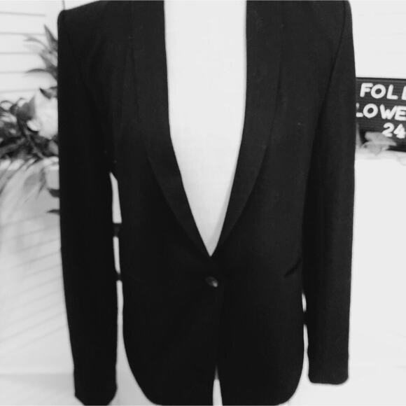 HELMUT LANG SMALL BLACK BLAZER WITH SHOULDER PADS - Picture 4 of 4